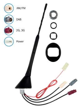 DIETZ ATTB_2121_01 16V Antenne aktiv- FM/DAB+/GSM mit Fakraanschlüssen